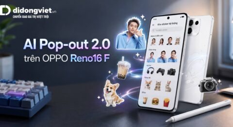 AI Pop-out 2.0 trên OPPO Reno16 F: Hướng dẫn tách nền 1 chạm và chuỗi sáng tạo nội dung thực chiến