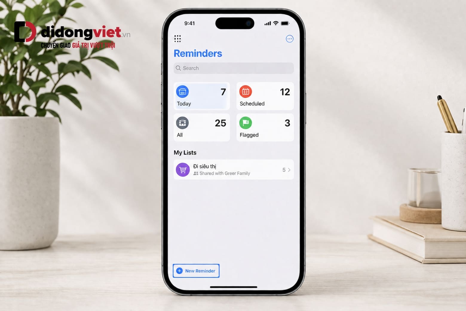 Cách thiết lập lời nhắc trên iPhone giúp tối ưu thời gian và tránh trễ việc 12 Giao diện quản lý Danh sách thông minh và chia sẻ lời nhắc trên ứng dụng Reminders iOS