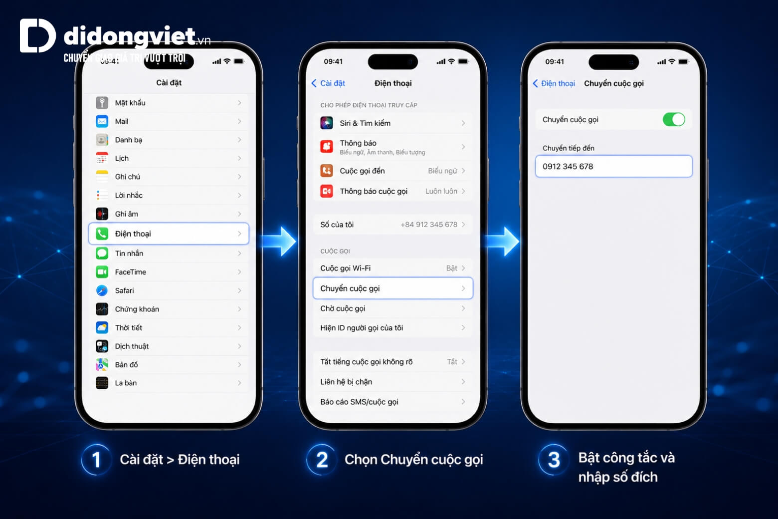 Cách bật, tắt chuyển cuộc gọi iPhone và khắc phục lỗi bằng mã USSD 12 Chuyển cuộc gọi iPhone trên phiên bản iOS cũ