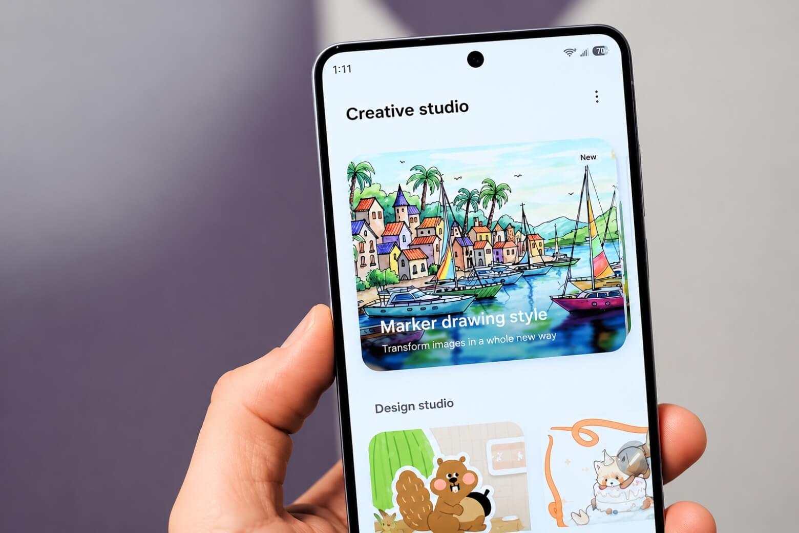 Trải nghiệm công cụ AI Creative Studio trên Samsung Galaxy S26 Series 5 Creative Studio trên Samsung Galaxy S26 Series giao diện Edge Panel