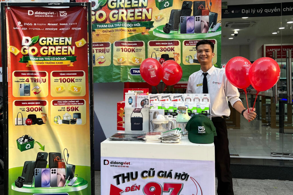 Di Động Việt Hợp Tác Cùng DTR: Gom Phụ Kiện Cũ, Nhận Quà Xanh Và Deal Hời Tháng 7/2026 5 Di Động Việt Hợp Tác Cùng DTR: Gom Phụ Kiện Cũ, Nhận Quà Xanh Và Deal Hời Tháng 7/2026