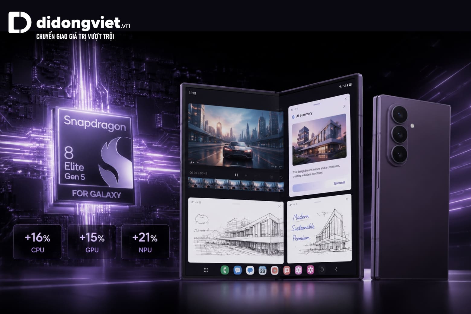 Đánh giá hiệu năng Samsung Z Fold8 Ultra: Sức mạnh chuẩn Ultra 7 Vi xử lý thế hệ mới nâng cao tốc độ xử lý và khả năng vận hành toàn diện