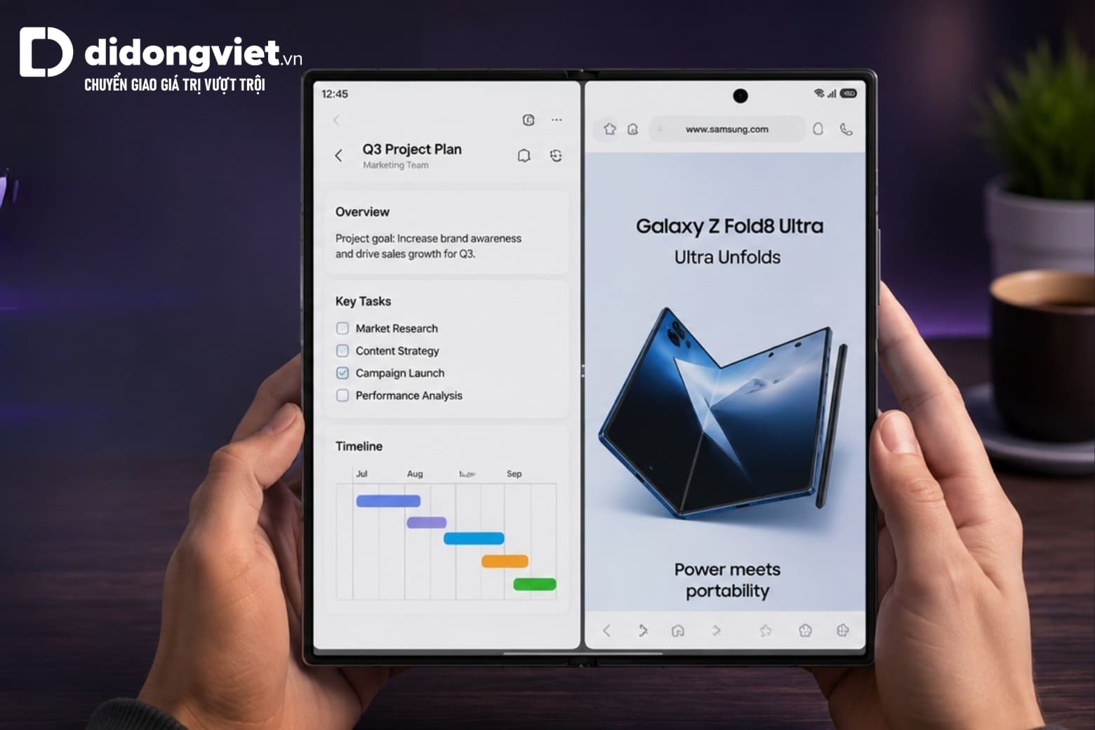 Đánh giá màn hình Samsung Z Fold8 Ultra: Có thật sự vượt trội trong phân khúc? 8 Không gian 8 inch mở rộng khả năng đa nhiệm và nâng tầm trải nghiệm hằng ngày