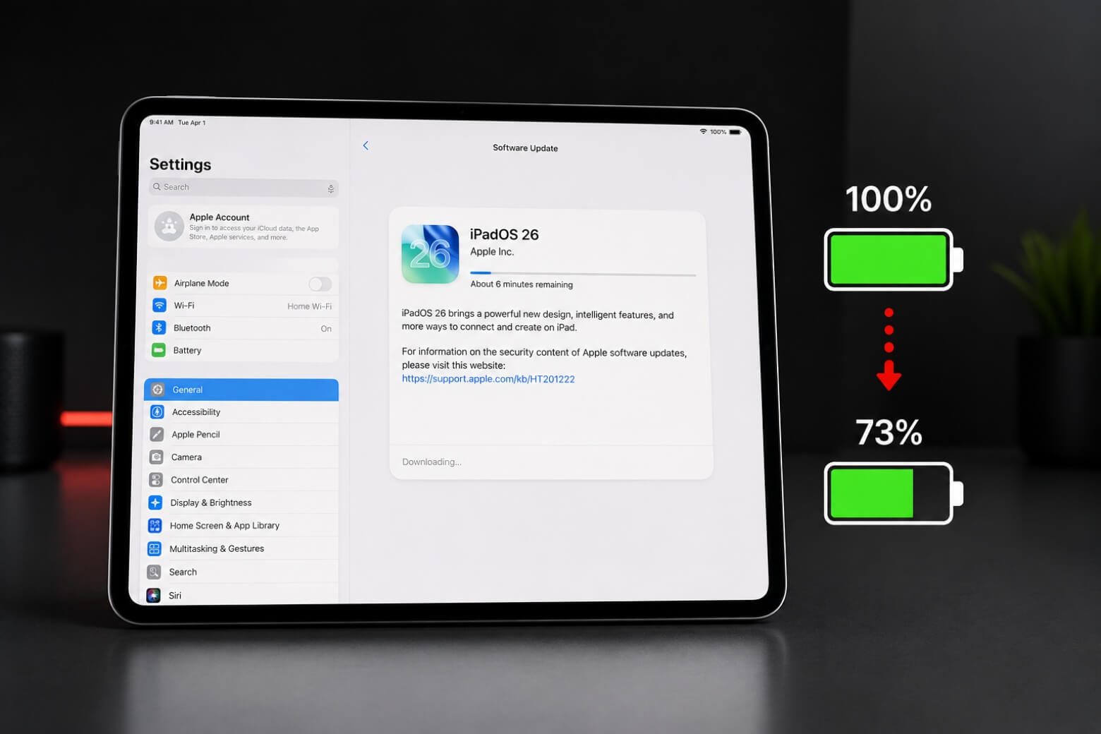 Đánh giá pin iPad Pro M5 chi tiết dung lượng thời lượng và tốc độ sạc 11 Đánh giá pin iPad Pro M5 sau khi cập nhật iPadOS mới