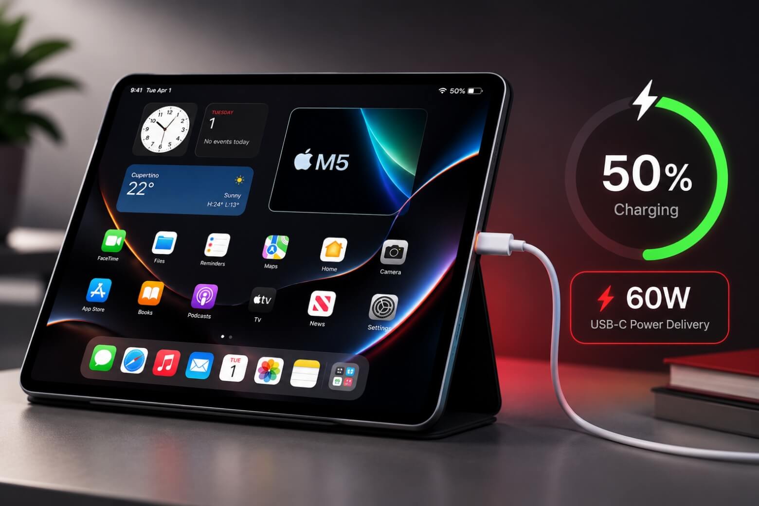 Đánh giá pin iPad Pro M5 chi tiết dung lượng thời lượng và tốc độ sạc 12 Đánh giá pin iPad Pro M5 tốc độ sạc nhanh 60W