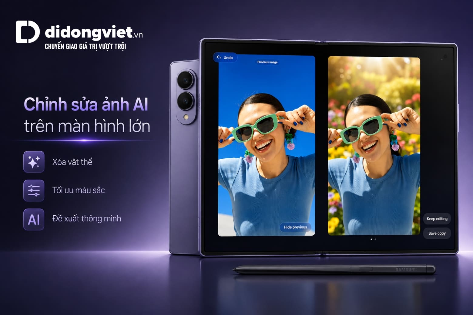 Đánh giá Samsung Z Fold8: Màn hình rộng, hiệu năng mạnh 14 Photo Assist đơn giản hóa chỉnh sửa ảnh bằng những yêu cầu được diễn đạt tự nhiên