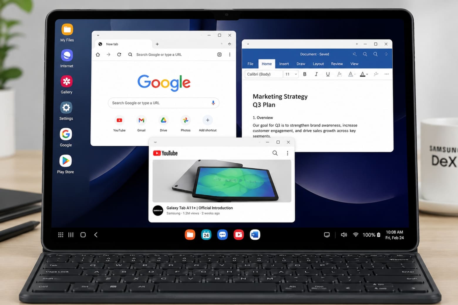 So sánh Samsung Galaxy Tab A11 Plus vs Lenovo Idea Tab qua chi phí và hiệu năng thực tế 8 Trải nghiệm đa nhiệm mượt mà với chế độ Samsung DeX trên máy tính bảng Galaxy Tab A11 Plus