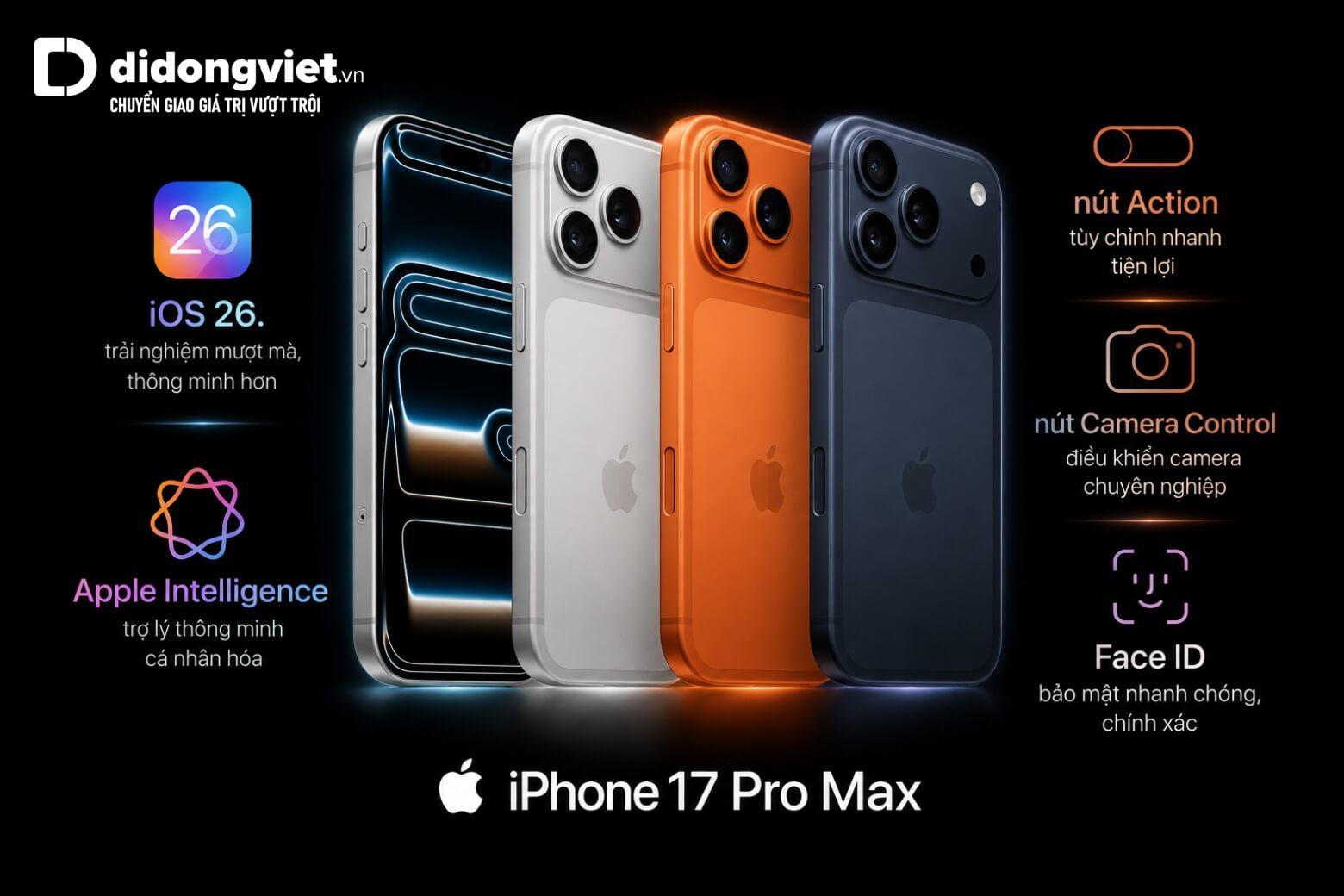 So sánh iPhone 17 Pro Max và Samsung S26 Ultra: Cuộc đối đầu về thông số kỹ thuật 26 iPhone 17 Pro Max với hệ điều hành iOS 26 cùng Apple Intelligence