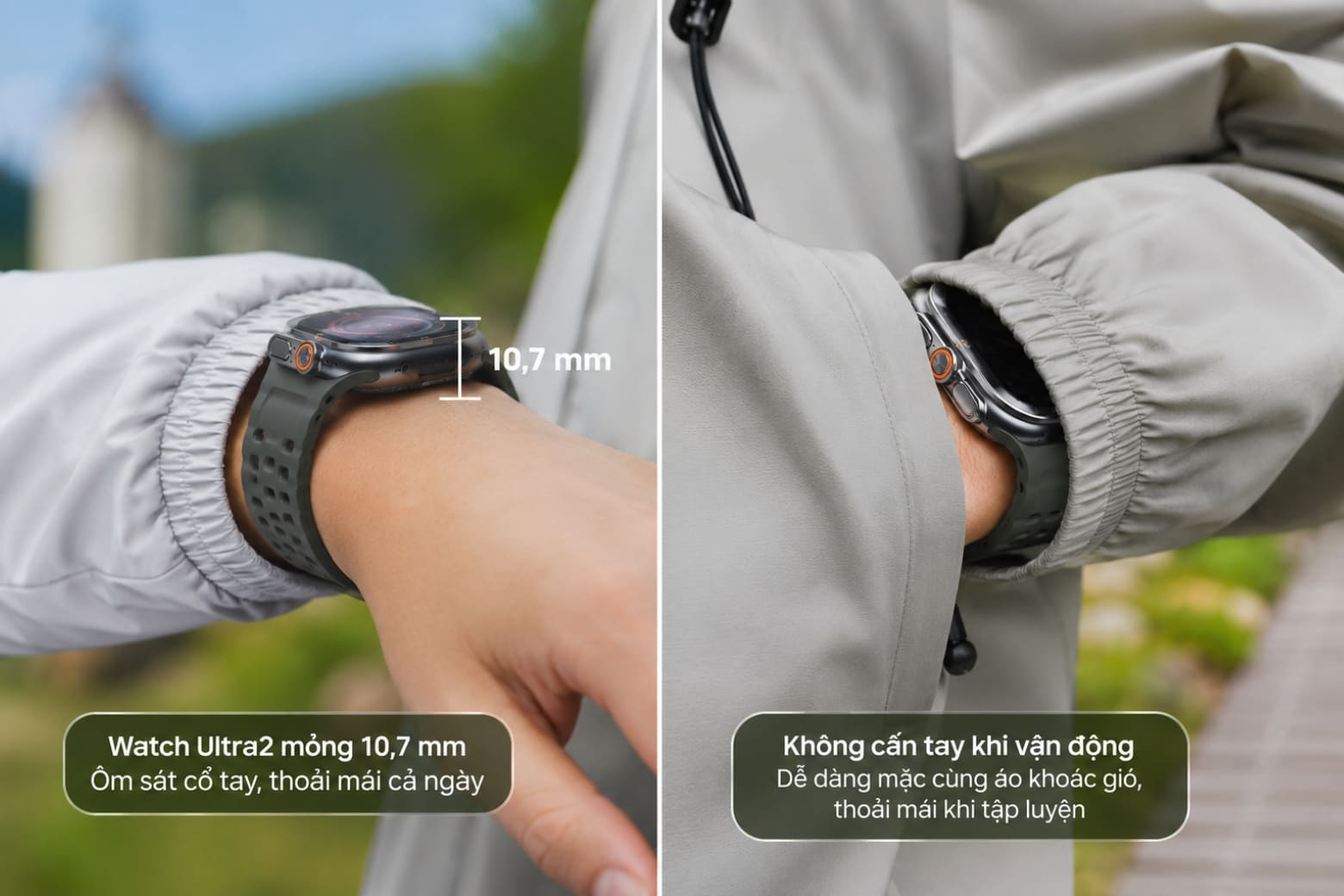 Samsung Watch Ultra2 có gì mới từ thiết kế đến tính năng? 7 Thiết kế khung titan dày 10,7 mm của Galaxy Watch Ultra2 khi đeo trên cổ tay