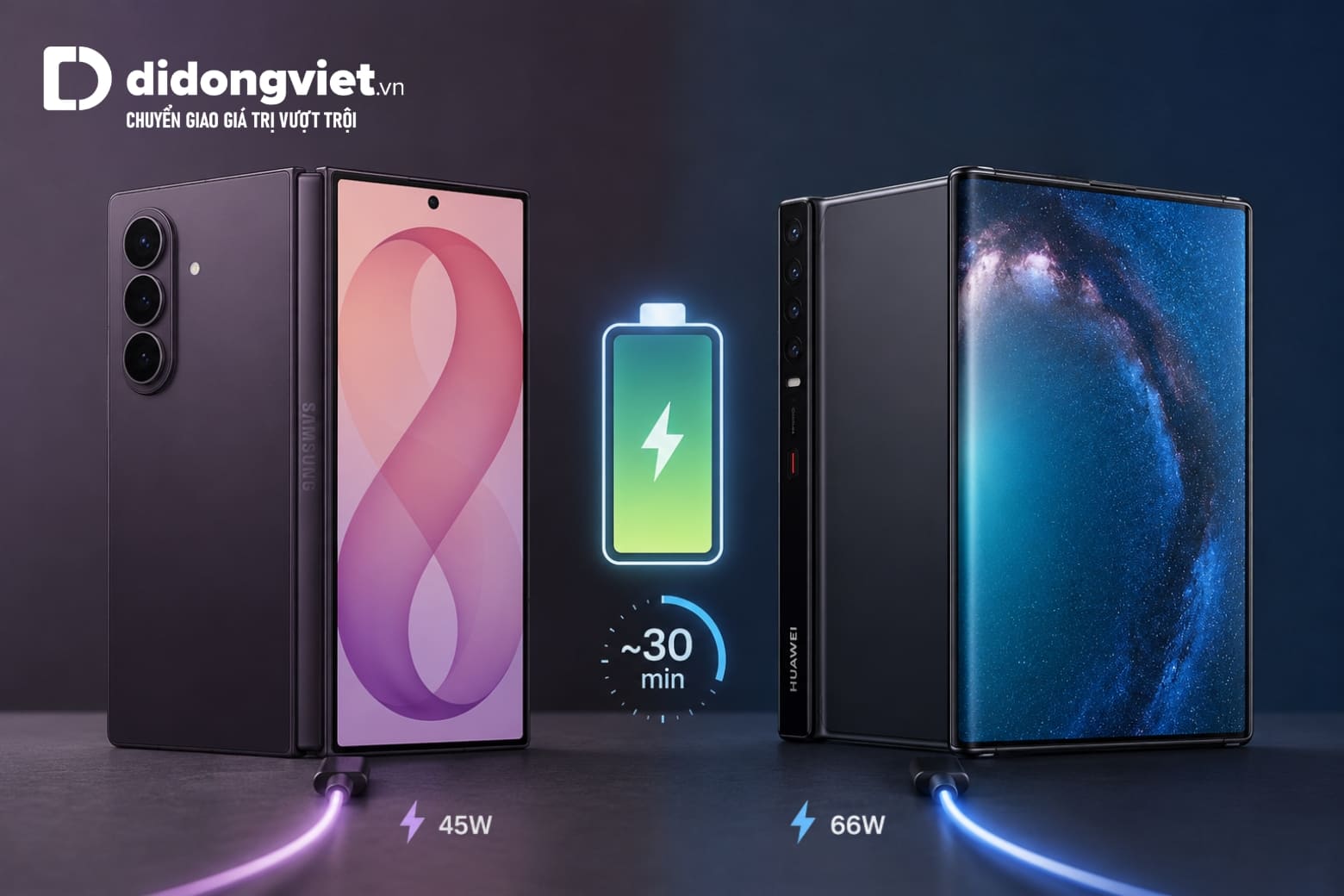 So sánh Samsung Z Fold8 Ultra và Huawei Mate X cho nhu cầu màn hình gập cao cấp 8 So sánh pin và tốc độ sạc để lựa chọn thiết bị phù hợp hơn