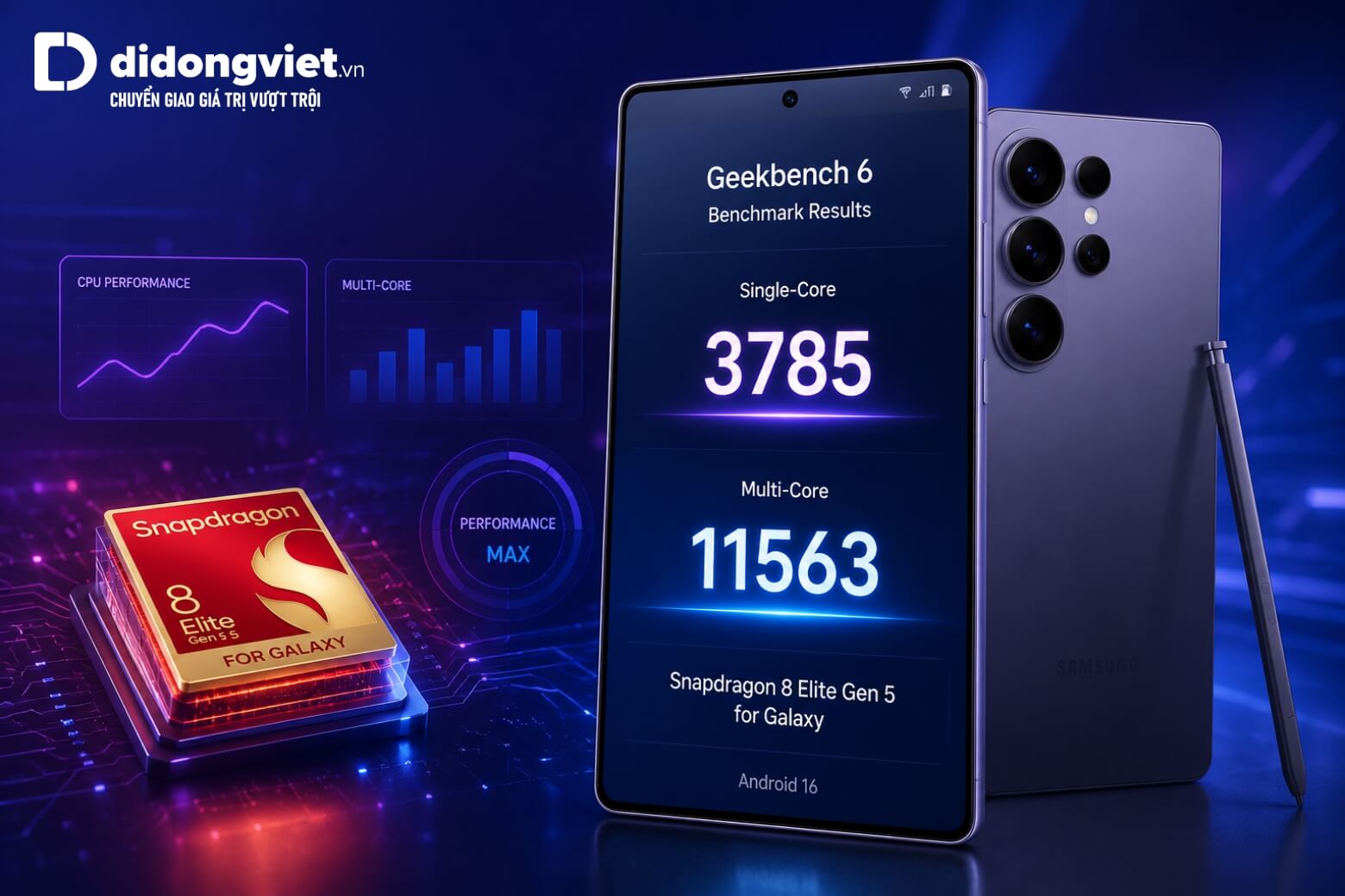 Snapdragon 8 Elite Gen 5 for Galaxy: Cấu hình, AI và quyết định nâng cấp 8 Snapdragon 8 Elite Gen 5 for Galaxy điểm Geekbench cao