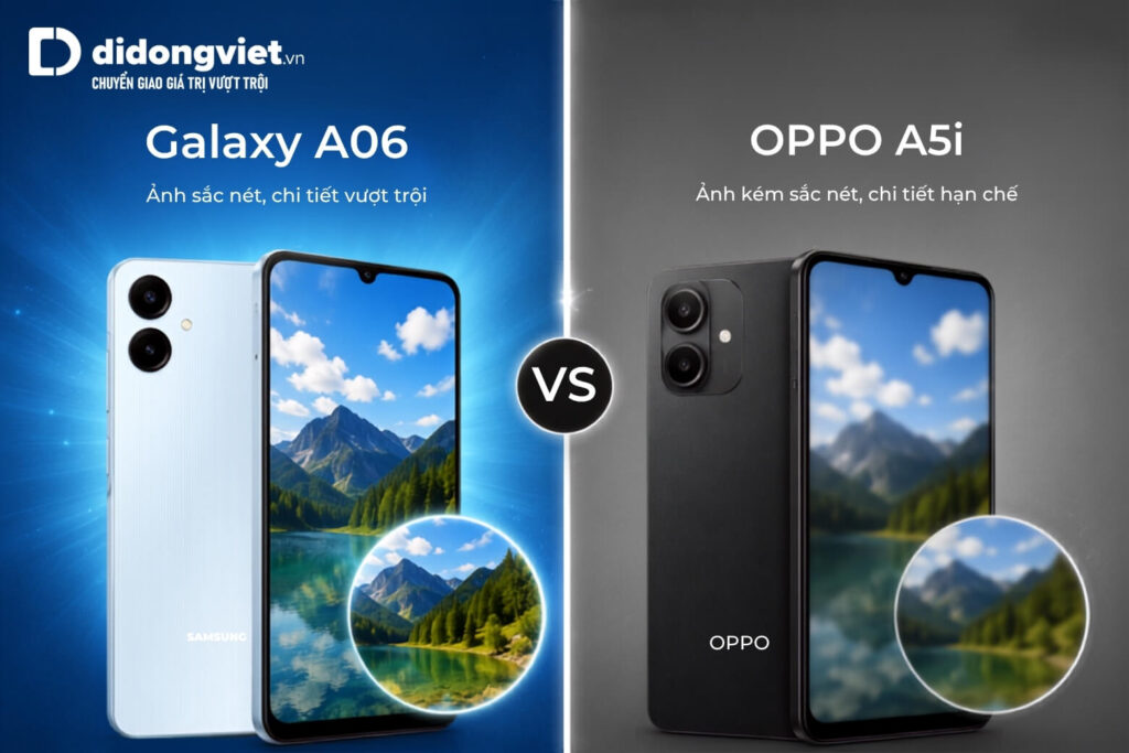 So sánh OPPO A5i và Samsung Galaxy A06 trong tầm giá 3 triệu đồng 7 Galaxy A06 vượt trội về hiệu năng và camera so với OPPO A5i.