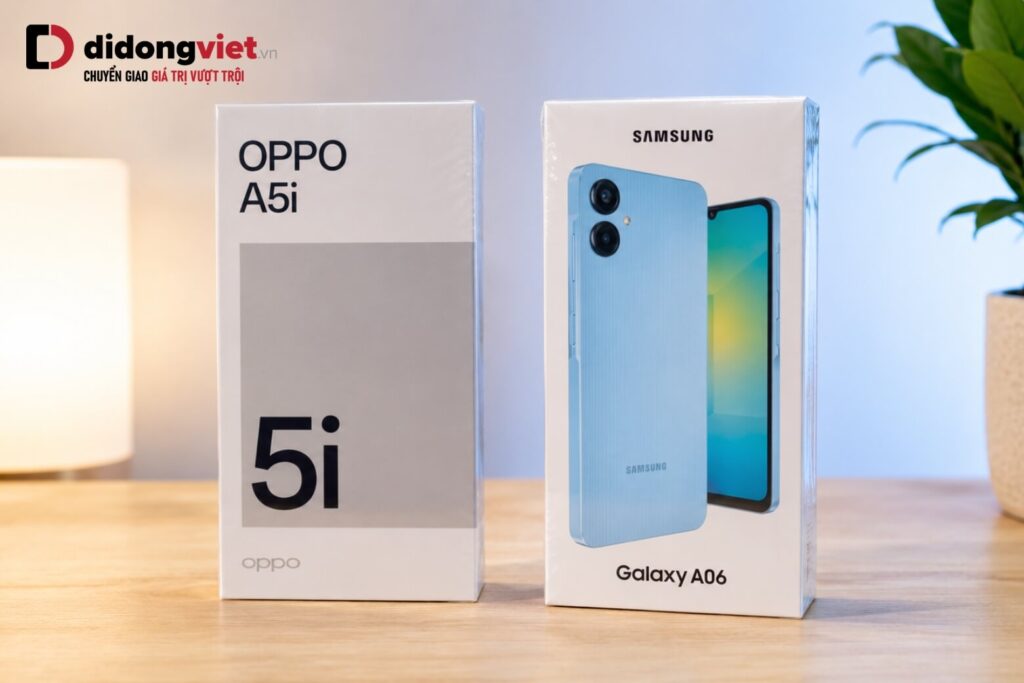 So sánh OPPO A5i và Samsung Galaxy A06 trong tầm giá 3 triệu đồng 8 Hộp đựng của OPPO A5i và Samsung Galaxy A06 trước khi mở hộp trải nghiệm