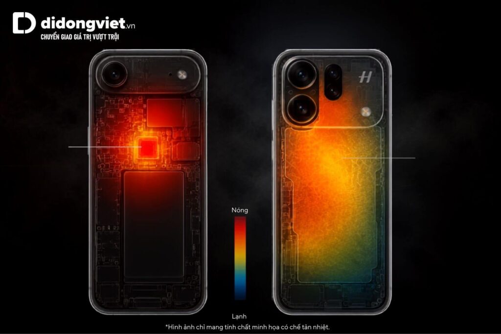 So sánh OPPO Find X9s và iPhone Air: Đánh đổi siêu mỏng hay chọn pin trâu? 8 Mô phỏng khả năng tản nhiệt buồng hơi trên OPPO Find X9s so với tản nhiệt thụ động