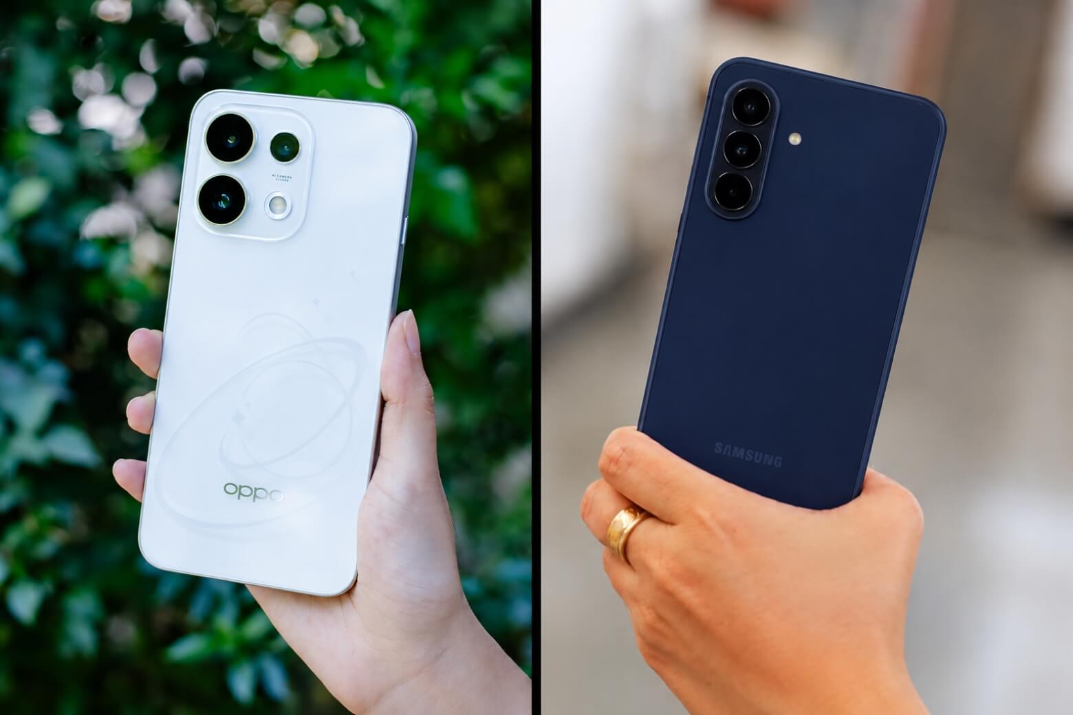 So sánh OPPO Reno16 F và Samsung Galaxy A27 5G qua sử dụng thực tế 7 So sánh OPPO Reno16 F và Samsung Galaxy A27 5G thiết kế