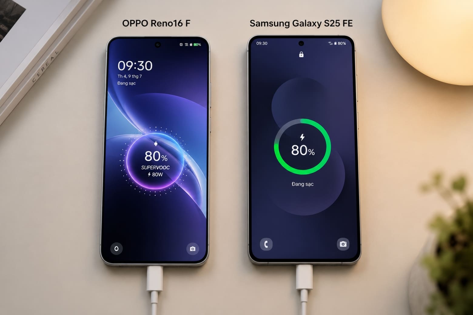 So sánh OPPO Reno16 F và Samsung Galaxy S25 FE theo nhu cầu sử dụng thực tế 10 Thời lượng pin và tốc độ sạc thực tế