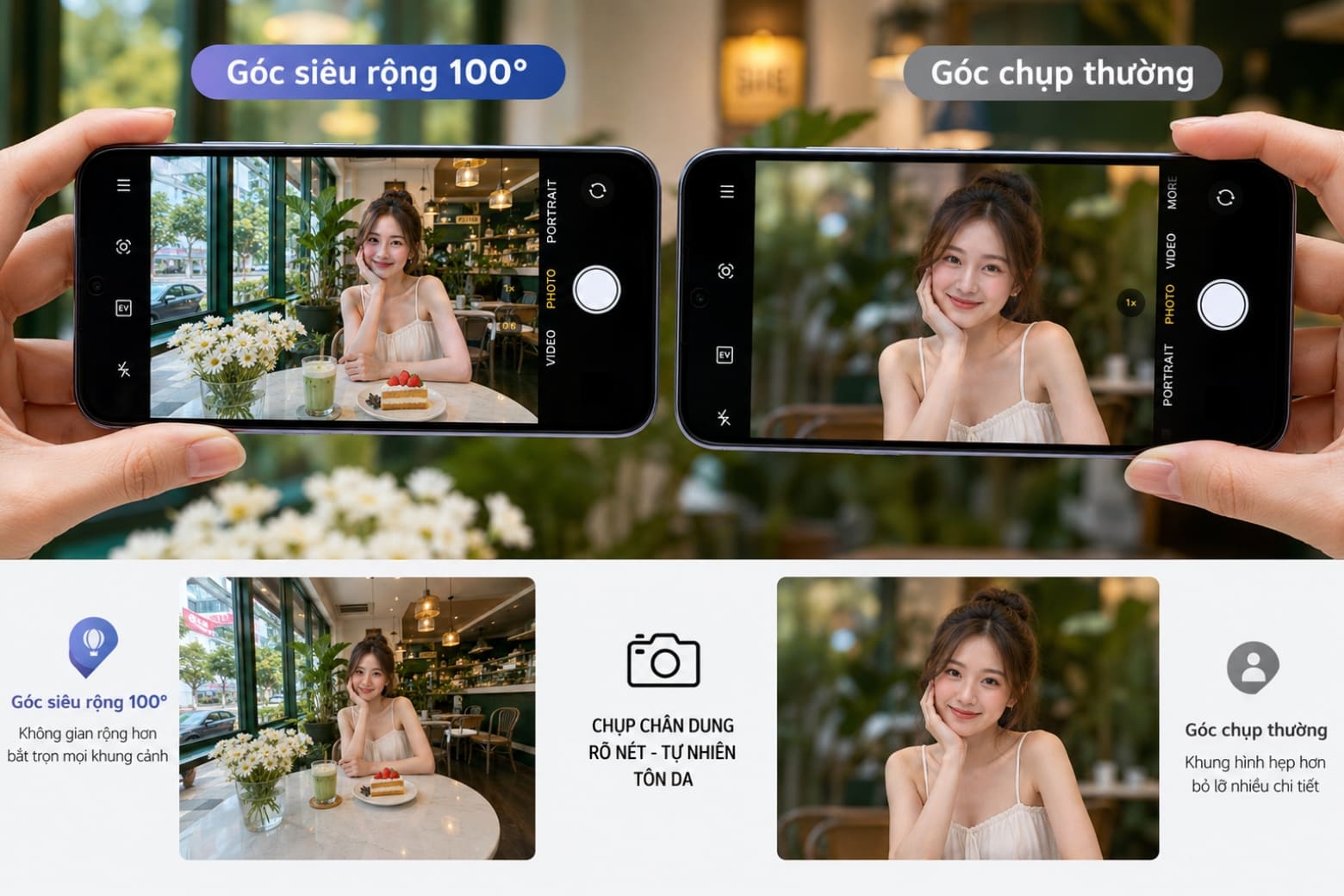 So sánh OPPO Reno16 F và vivo S60 để tìm ra thiết bị phù hợp nhu cầu thực tế 7 Giao diện chụp ảnh góc rộng 100 độ trên OPPO Reno16 F 5G và Vivo S60