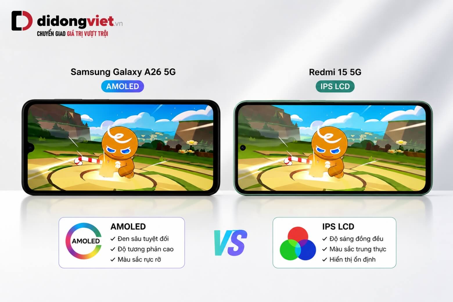 So sánh REDMI 15 5G và Samsung Galaxy A26 5G: Đâu là chiếc điện thoại phù hợp? 11 So sánh Redmi 15 5G và Samsung Galaxy A26 5G màn hình