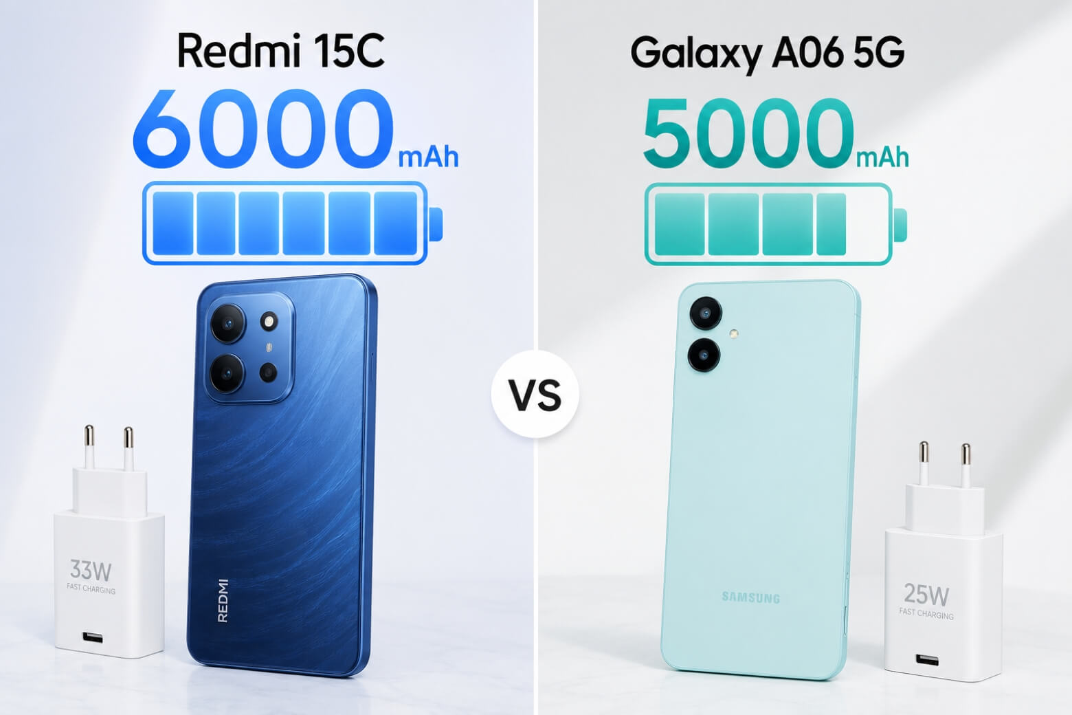 So sánh Redmi 15C và Samsung Galaxy A06 5G: Máy nào đáng mua? 11 So sánh Redmi 15C và Samsung Galaxy A06 5G pin sạc
