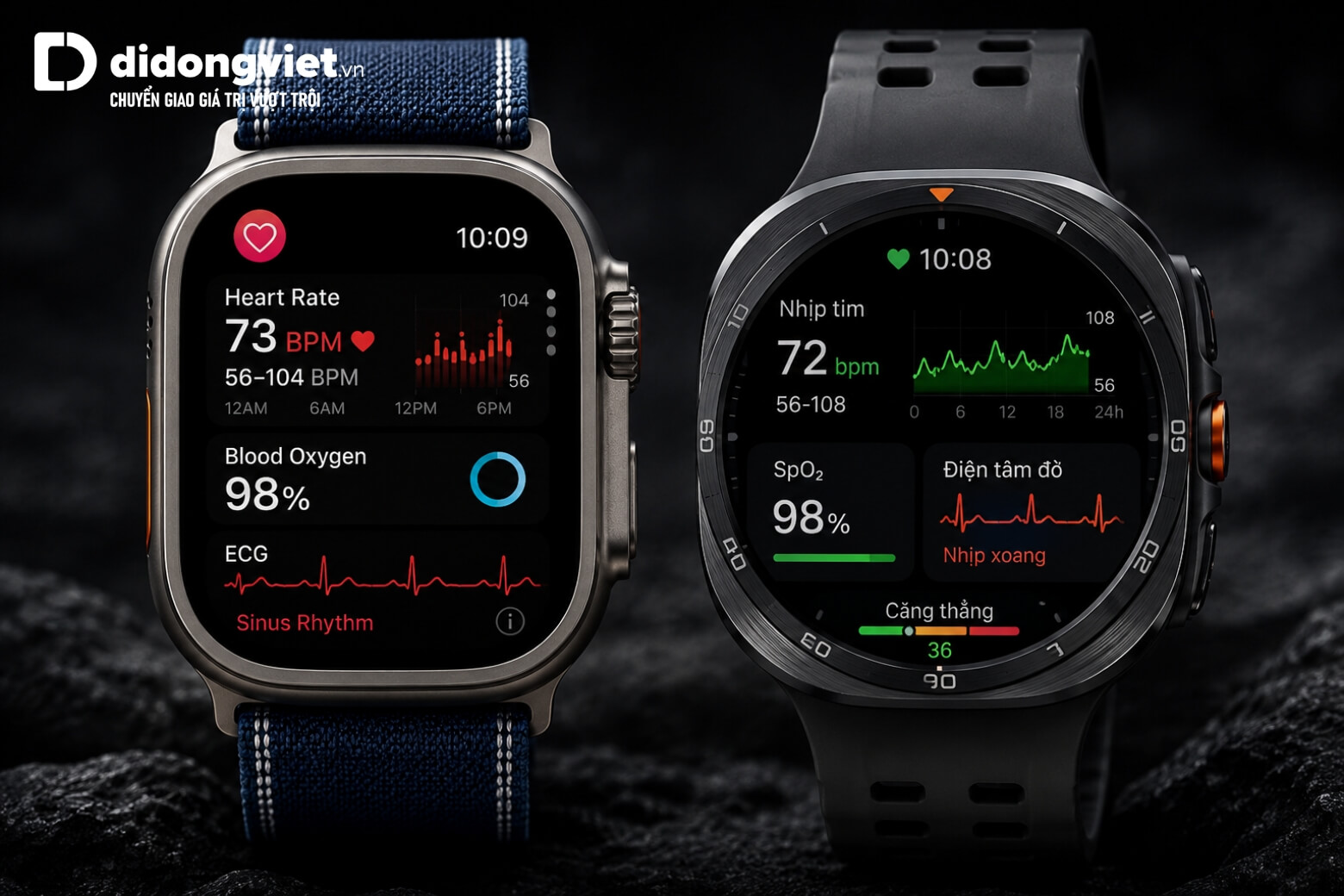 So sánh Samsung Galaxy Watch Ultra2 và Apple Watch Ultra 3 thực tế 10 So sánh Samsung Galaxy Watch Ultra2 và Apple Watch Ultra 3 cảm biến sức khỏe