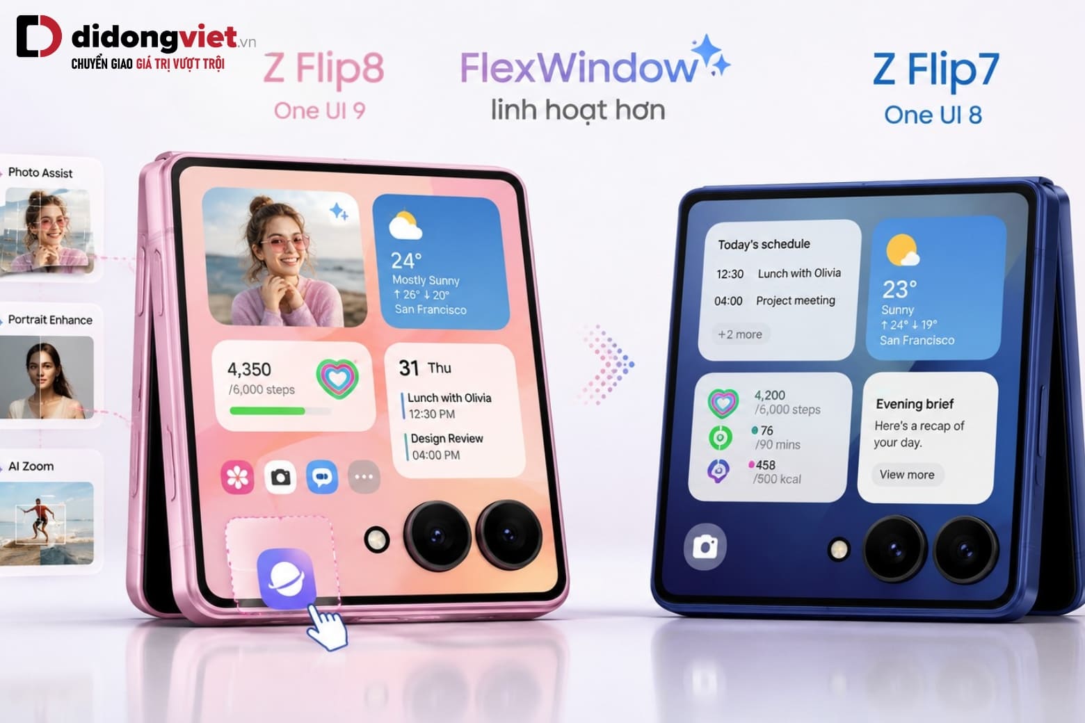 So sánh Samsung Z Flip8 và Z Flip7: Khác biệt nào đáng nâng cấp? 9 Giao diện mới giúp màn hình ngoài trở nên thông minh và linh hoạt hơn đáng kể