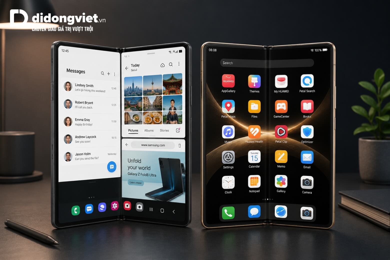 So sánh Samsung Galaxy Z Fold8 Ultra và HUAWEI Mate X7: Đâu là khoản đầu tư an toàn? 12 So sánh Samsung Galaxy Z Fold8 Ultra và HUAWEI Mate X7 giao diện