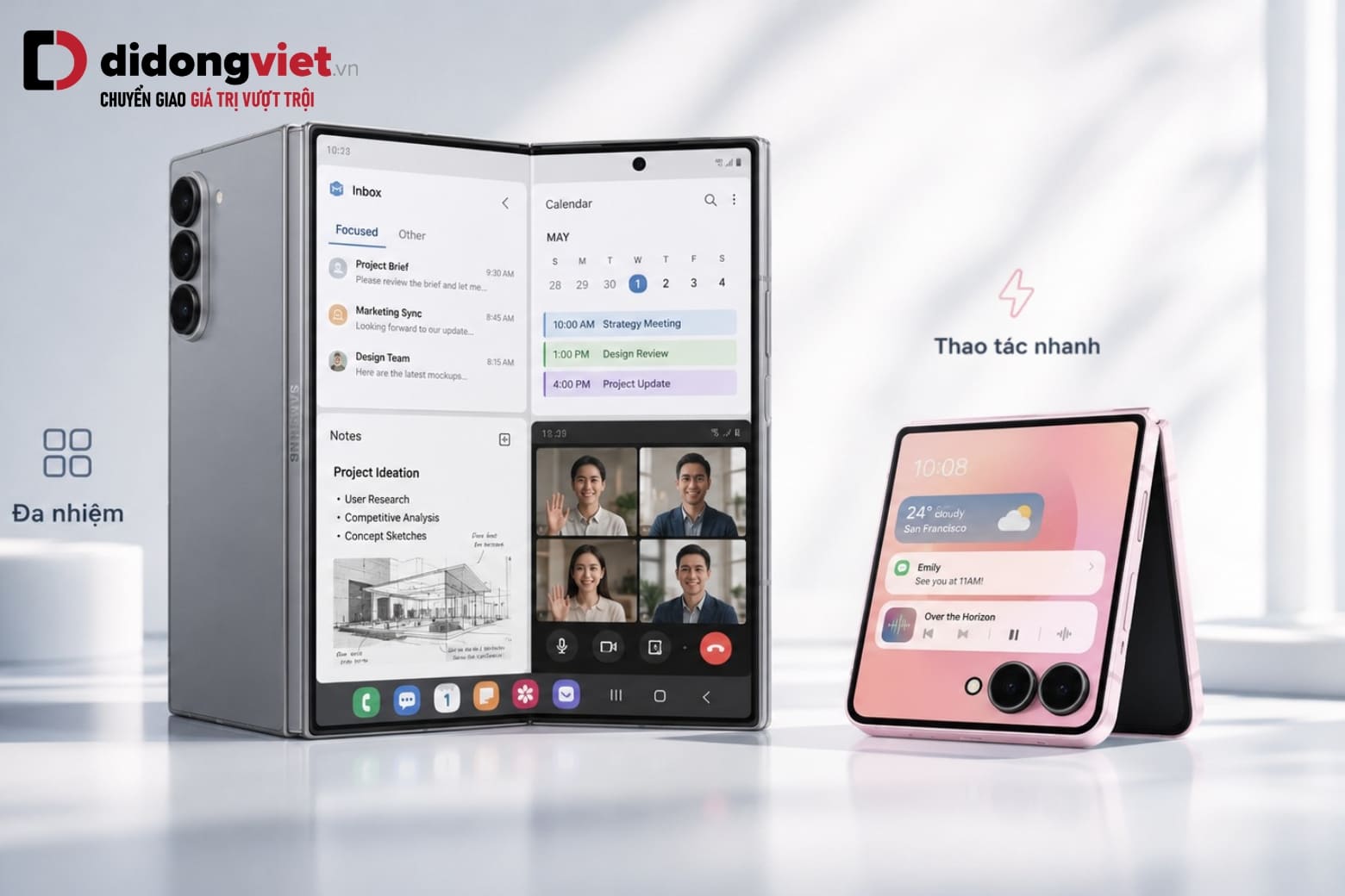 So sánh Samsung Z Flip8 và Galaxy Z Fold6: Nên chọn máy nào? 8 Sự khác biệt về màn hình quyết định trực tiếp cách bạn làm việc và giải trí mỗi ngày