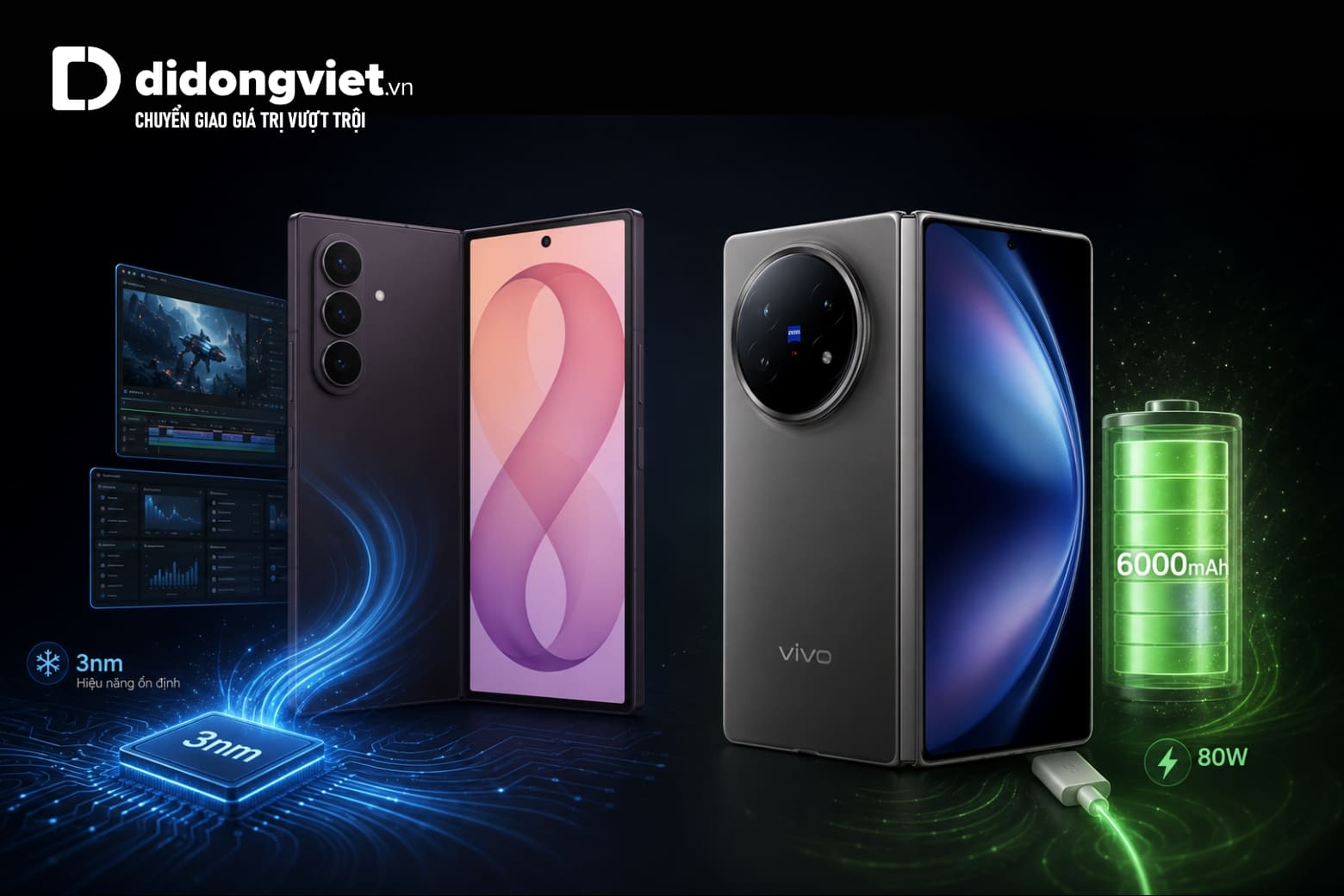 So sánh Samsung Z Fold8 Ultra và vivo X Fold 5 giữa kỹ thuật phần cứng và an toàn tài chính 7 Hiệu năng và pin tạo nên khác biệt lớn trong trải nghiệm sử dụng thực tế