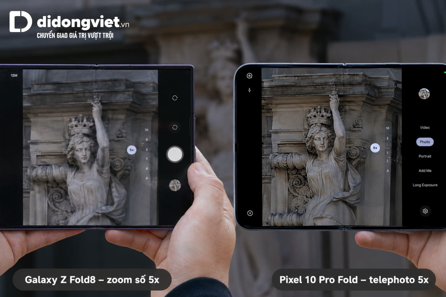 So sánh Samsung Z Fold8 và Google Pixel 10 Pro Fold: Nên chọn máy nào? 8 So sánh khả năng zoom camera Samsung Z Fold8 và Google Pixel 10 Pro Fold