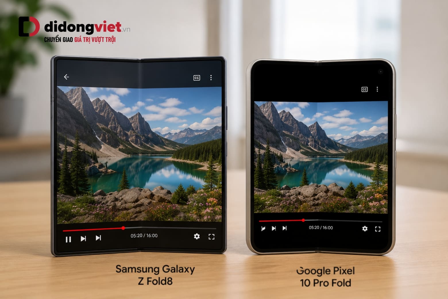 So sánh Samsung Z Fold8 và Google Pixel 10 Pro Fold: Nên chọn máy nào? 6 So sánh tỷ lệ màn hình Samsung Z Fold8 và Google Pixel 10 Pro Fold khi xem video 16:9