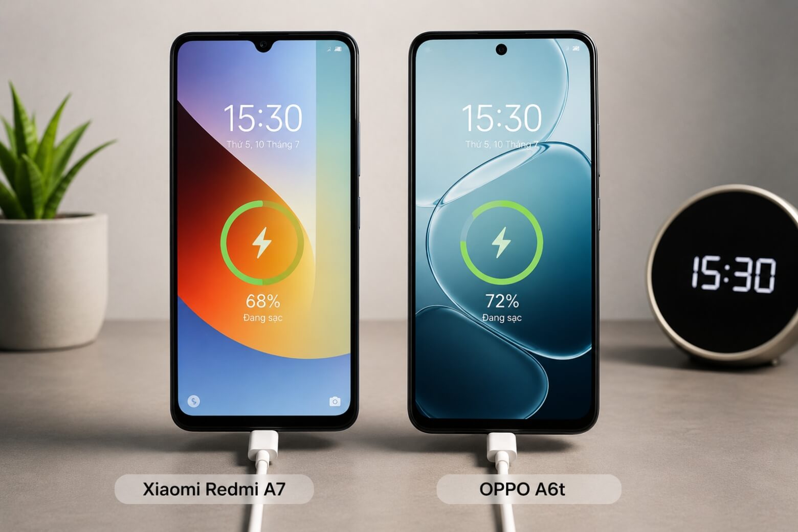 So sánh Xiaomi Redmi A7 và OPPO A6t: Đánh giá nên mua máy nào? 14 So sánh Xiaomi Redmi A7 và OPPO A6t về thời lượng pin sạc