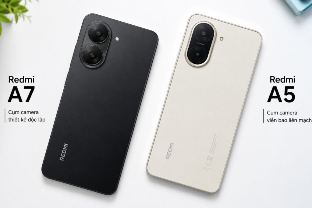 So sánh thực tế Xiaomi Redmi A7 và Xiaomi Redmi A5 chi tiết từ ngoại quan đến hiệu năng 5 Cùng chip Unisoc T7250 nhưng Redmi A7 và Redmi A5 khác biệt ở màn hình, bộ nhớ và trải nghiệm sử dụng.