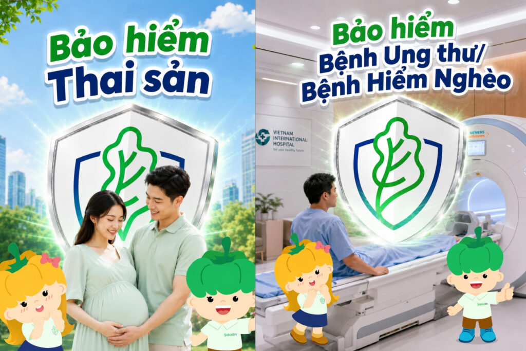 Bảo hiểm SALADIN tại Di Động Việt: 10 loại bảo hiểm mua online nhanh, tiện lợi 7 Bảo hiểm Saladin Di Động Việt - Bảo hiểm ung thư hiểm nghèo, bảo hiểm thai sản