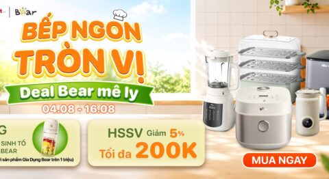 Bếp ngon tròn vị – Deal Bear mê ly: gia dụng Bear giảm đến 38%, tặng máy xay sinh tố bếp ngon tròn vị gia dụng bear giảm đến 38%