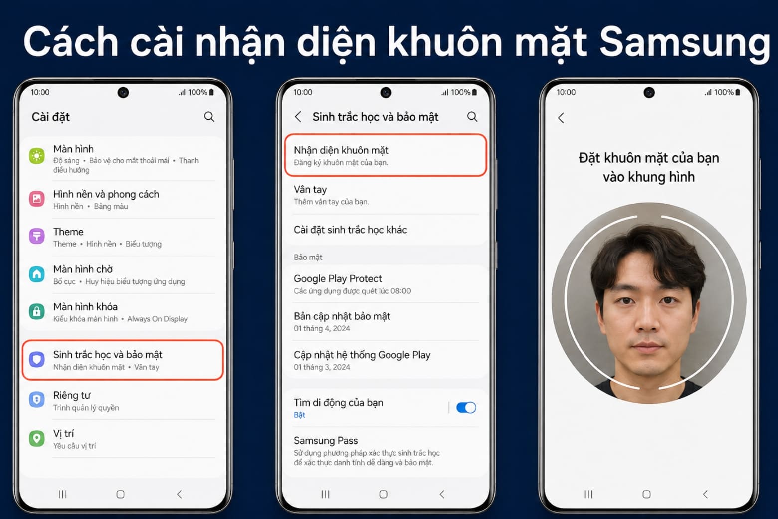 Cách đặt mật khẩu điện thoại Samsung đơn giản, nhanh chóng 23 Kích hoạt nhận diện khuôn mặt để mở khóa nhanh chóng, không cần chạm