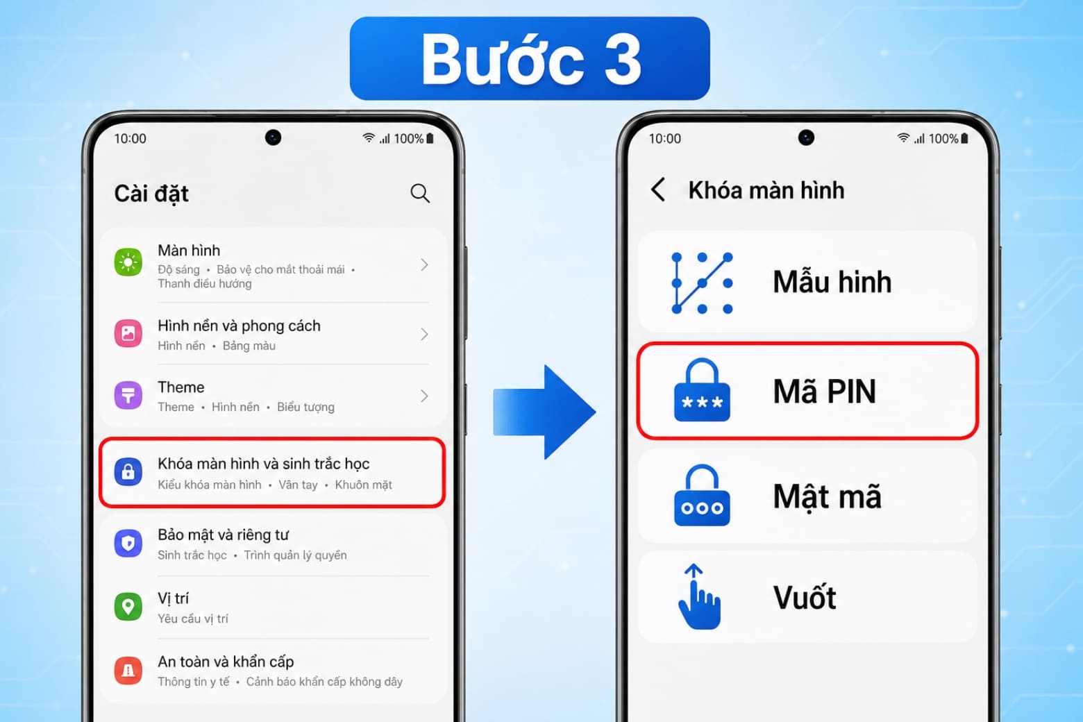 Cách đặt mật khẩu điện thoại Samsung đơn giản, nhanh chóng 18 Lựa chọn phương thức khóa phù hợp với nhu cầu bảo mật cá nhân