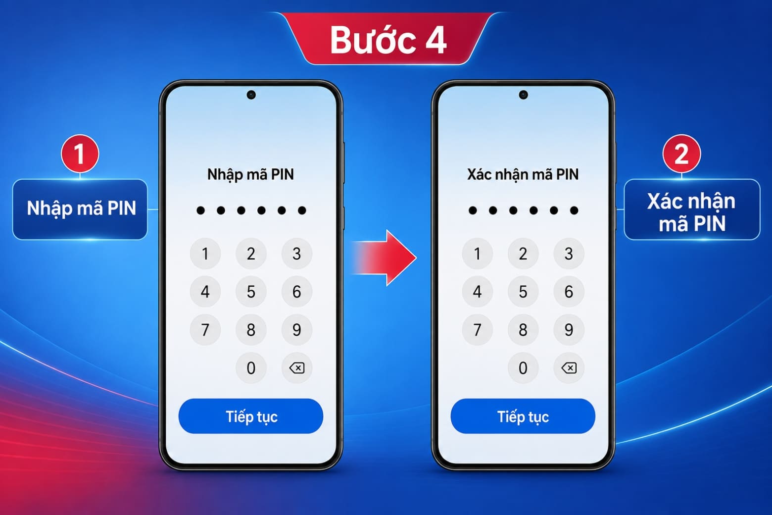 Cách đặt mật khẩu điện thoại Samsung đơn giản, nhanh chóng 19 Tạo mật khẩu mới và xác nhận để hoàn tất thiết lập bảo mật