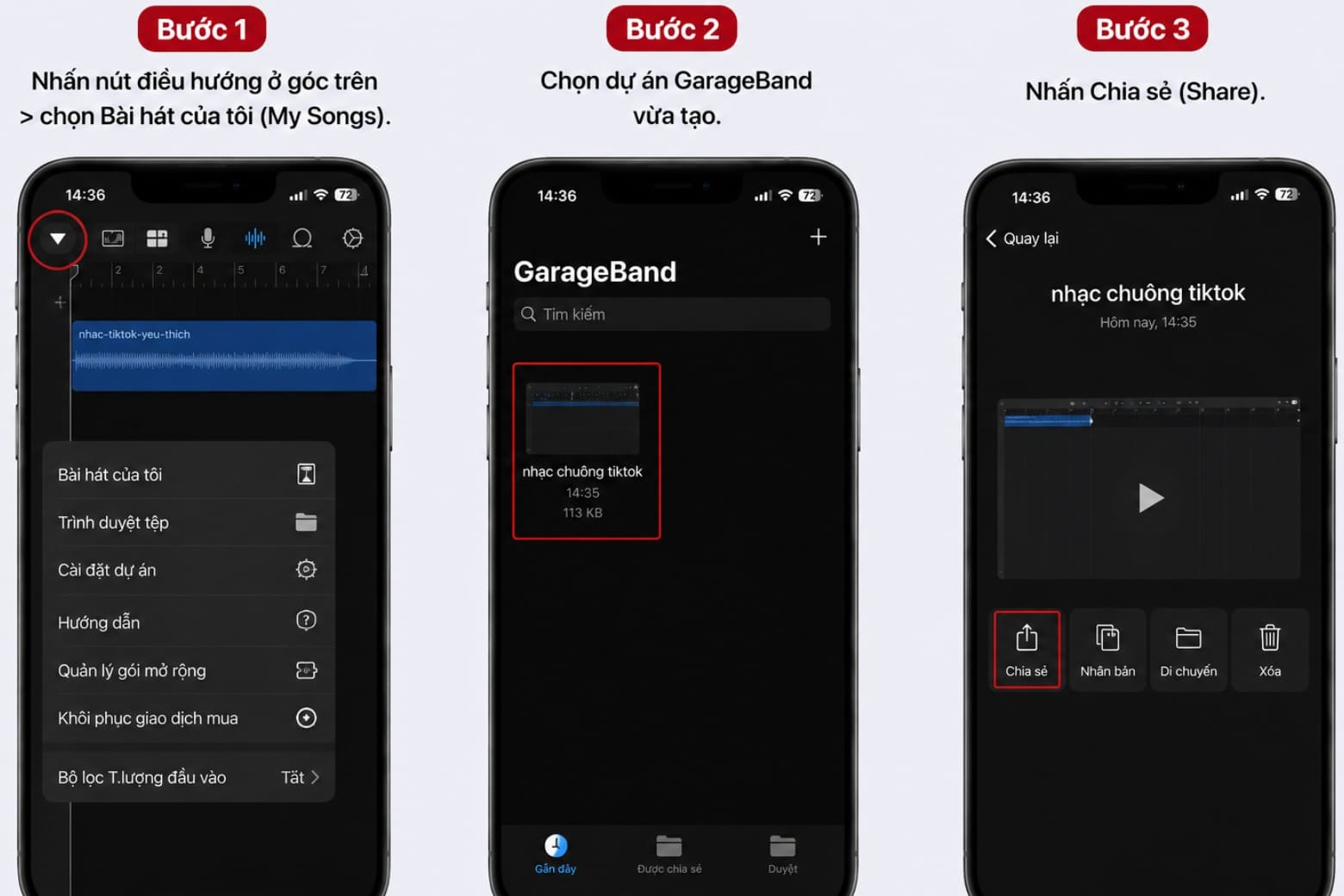 Cách lấy video TikTok làm nhạc chuông cho iPhone đơn giản 45 Bước 1 2 3 xuất nhạc