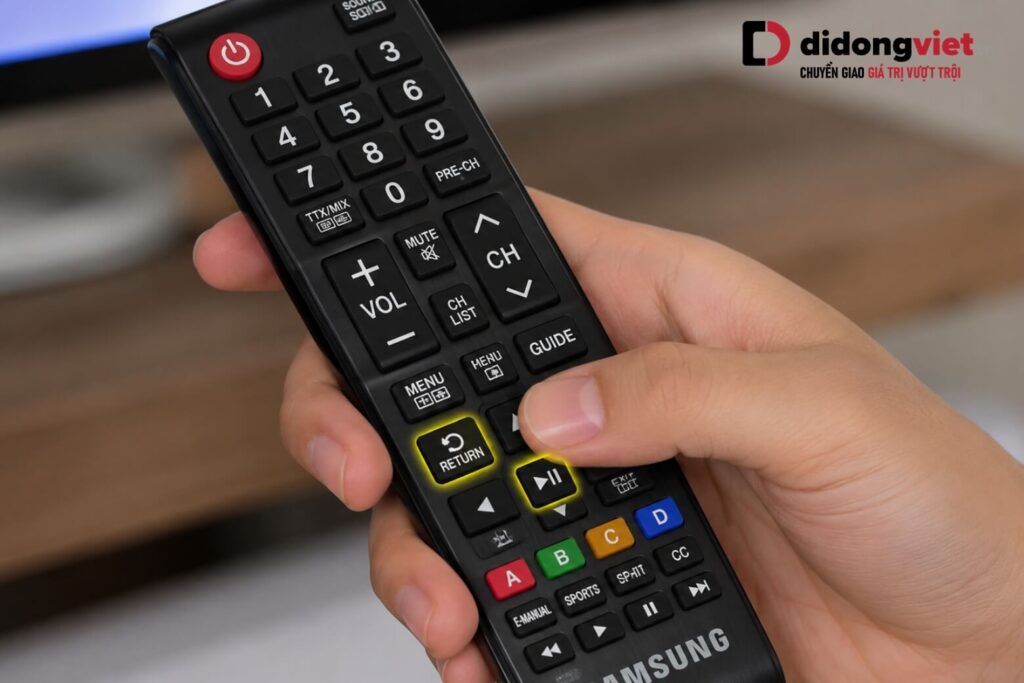 Cách tìm kiếm bằng giọng nói trên điện thoại Samsung (Cập nhật mới) 8 Cách nhấn giữ đồng thời nút Quay lại và nút Phát Tạm dừng để kết nối remote với tivi Samsung