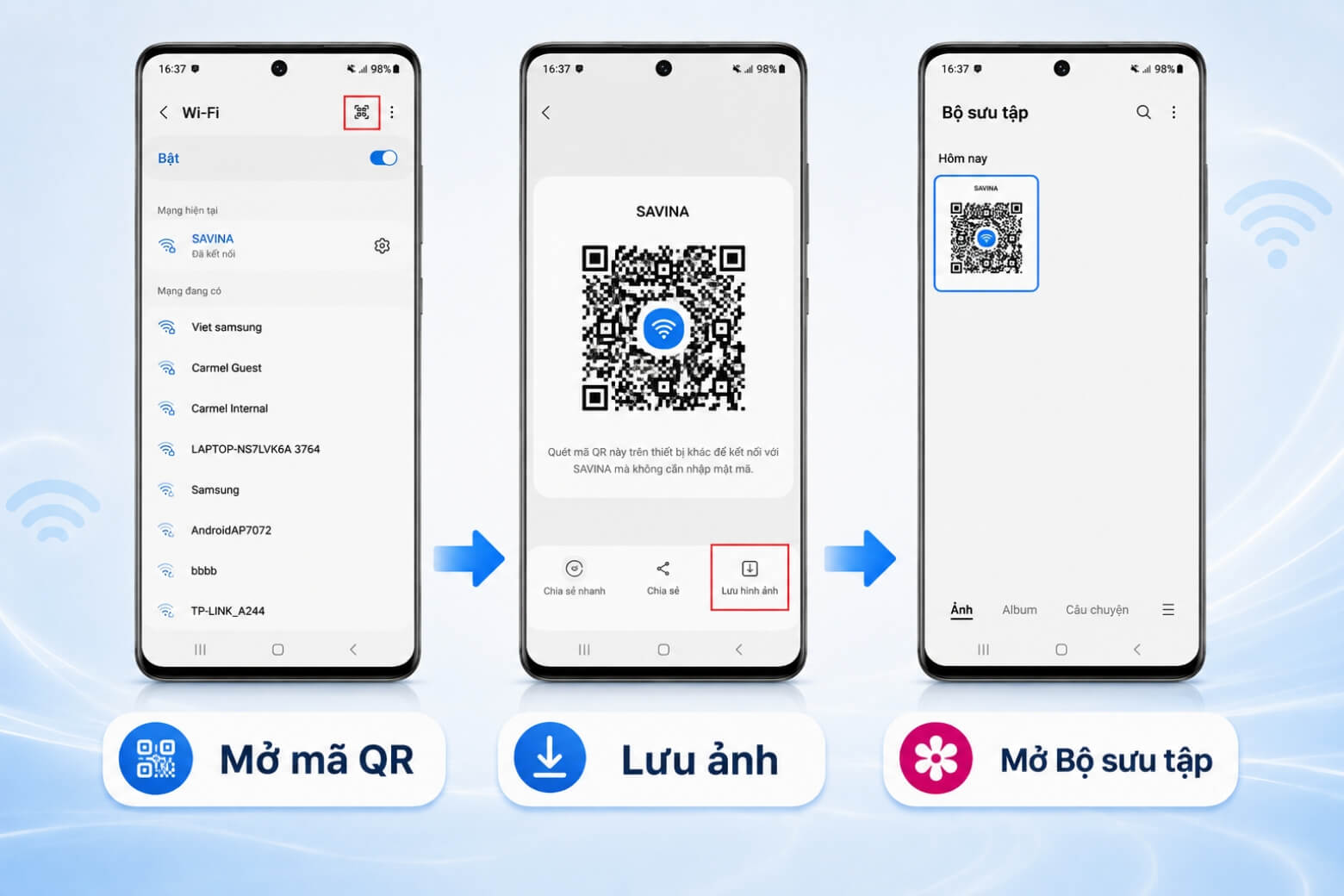 Cách xem pass WiFi trên Samsung không cần root chỉ với vài bước 9 Cách xem pass WiFi trên Samsung không cần root bằng mã QR