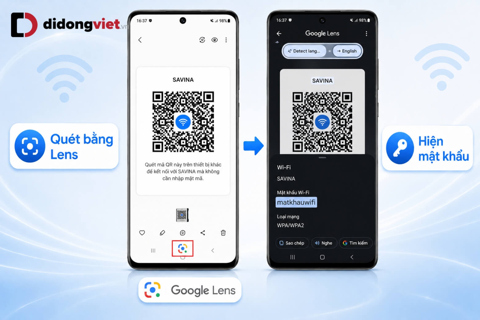 Cách xem pass WiFi trên Samsung không cần root chỉ với vài bước 10 Cách xem pass WiFi trên Samsung không cần root qua Google Lens