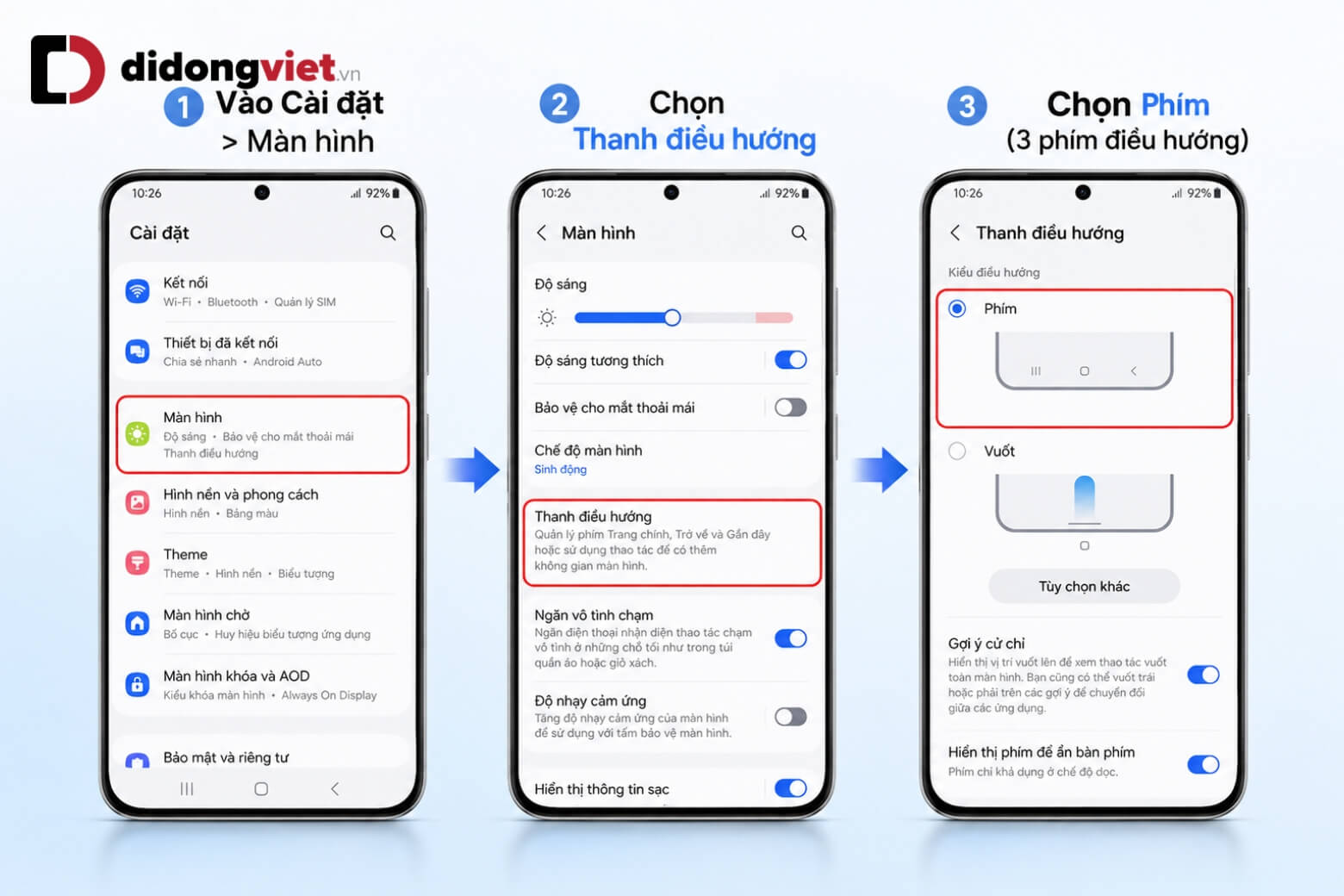Hướng dẫn cài đặt nút Home Samsung và thanh điều hướng trên One UI 8.5 8 Cài đặt bật nút Home Samsung dạng thanh điều hướng