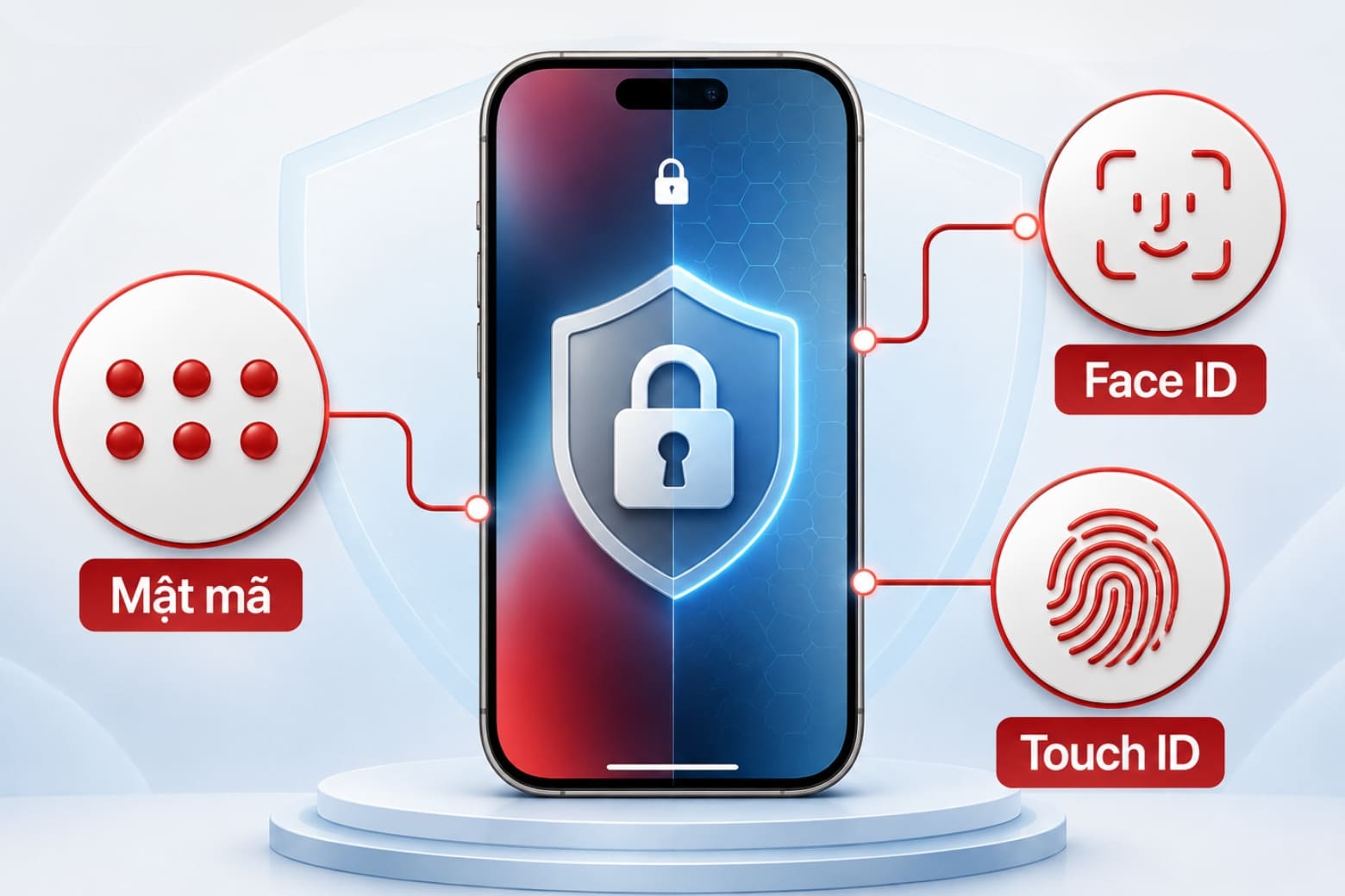 Cài đặt khoá màn hình iPhone bằng mật mã, Face ID 12 Tìm hiểu cách khóa màn hình giúp bảo vệ dữ liệu cá nhân