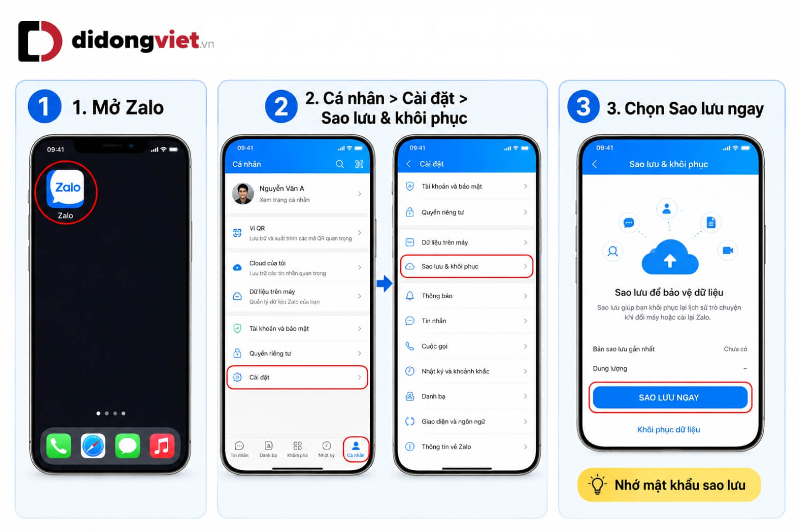 Hướng dẫn chuyển dữ liệu từ iPhone sang Android an toàn và hiệu quả 10 Chuyển dữ liệu từ iPhone sang Android sao lưu Zalo