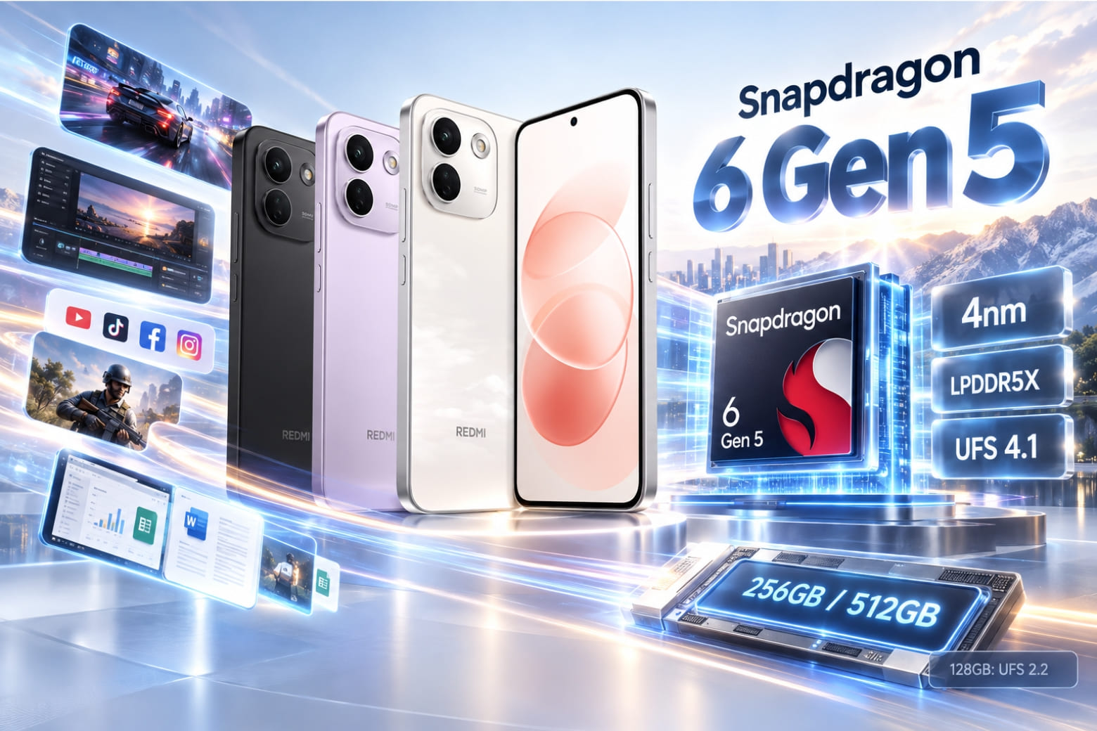 Có nên mua REDMI Note 17 Pro Max 5G? Ai nên mua? 14 Snapdragon 6 Gen 5 đáp ứng tốt đa nhiệm, giải trí và dùng lâu dài