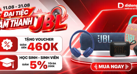 Đại Tiệc Âm Thanh JBL Tháng 8: Giảm đến 460K, Học sinh sinh viên giảm thêm 5%