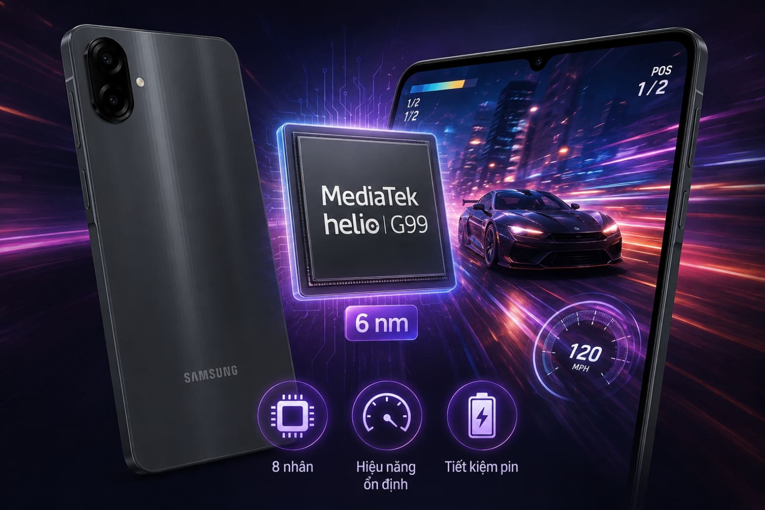 Đánh giá hiệu năng Samsung Galaxy A07: Có mượt và chơi game tốt không? 7 Helio G99 6 nm cân bằng hiệu năng, khả năng xử lý và tiết kiệm điện
