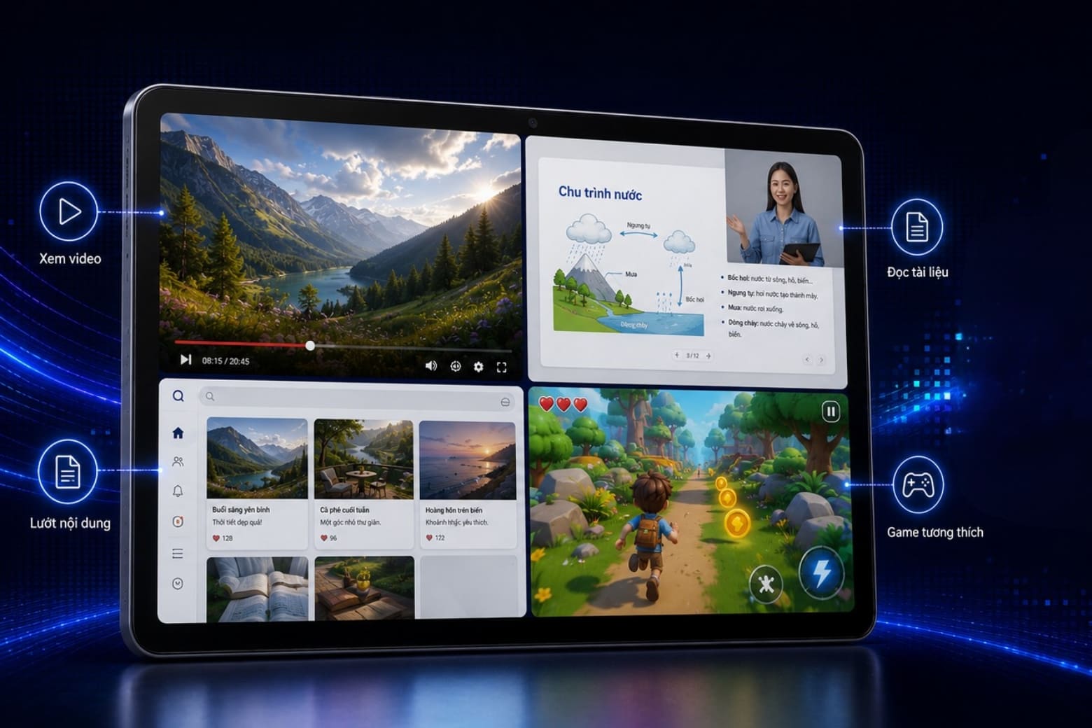 Đánh giá màn hình Samsung Tab A11 Plus: 11 inch 90Hz có tốt không? 9 Màn hình lớn kết hợp 90Hz tạo trải nghiệm thuận tiện cho học tập và giải tr