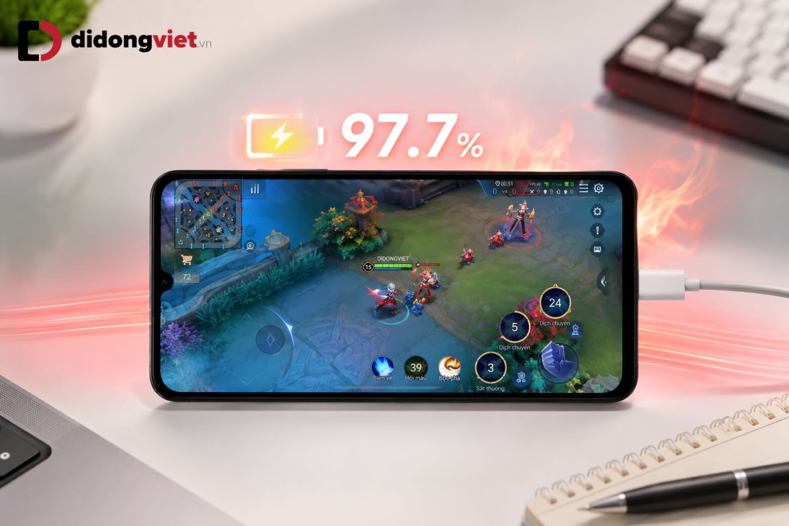 Đánh giá pin Samsung Galaxy A07 5G: Thời lượng và tốc độ sạc 7 Đánh giá pin Samsung Galaxy A07 5G khi chơi Liên Quân Mobile
