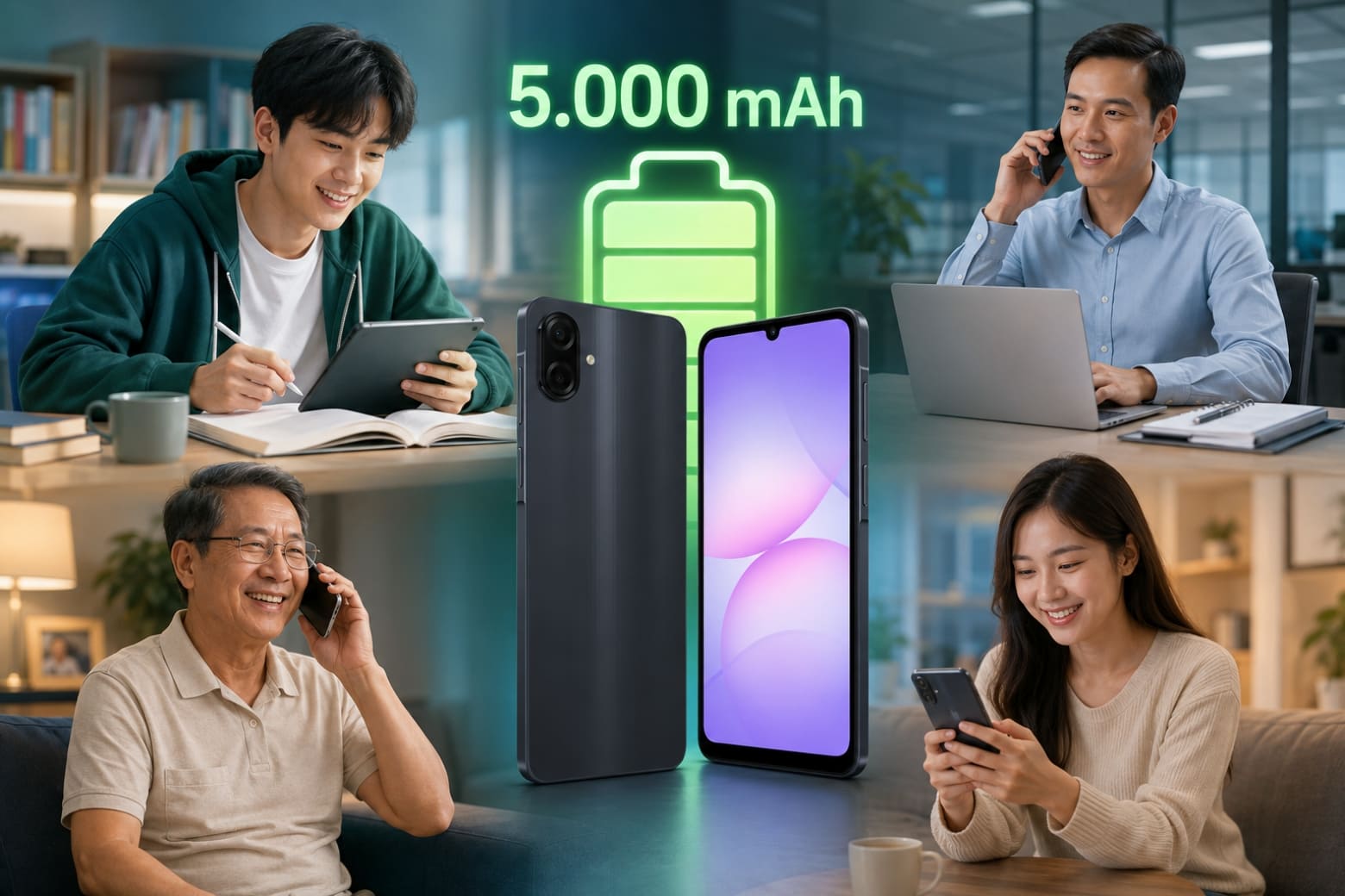 Đánh giá pin Samsung Galaxy A07 thời gian sử dụng bao lâu? 11 Dung lượng pin phù hợp học sinh, dân văn phòng và người dùng phổ thông